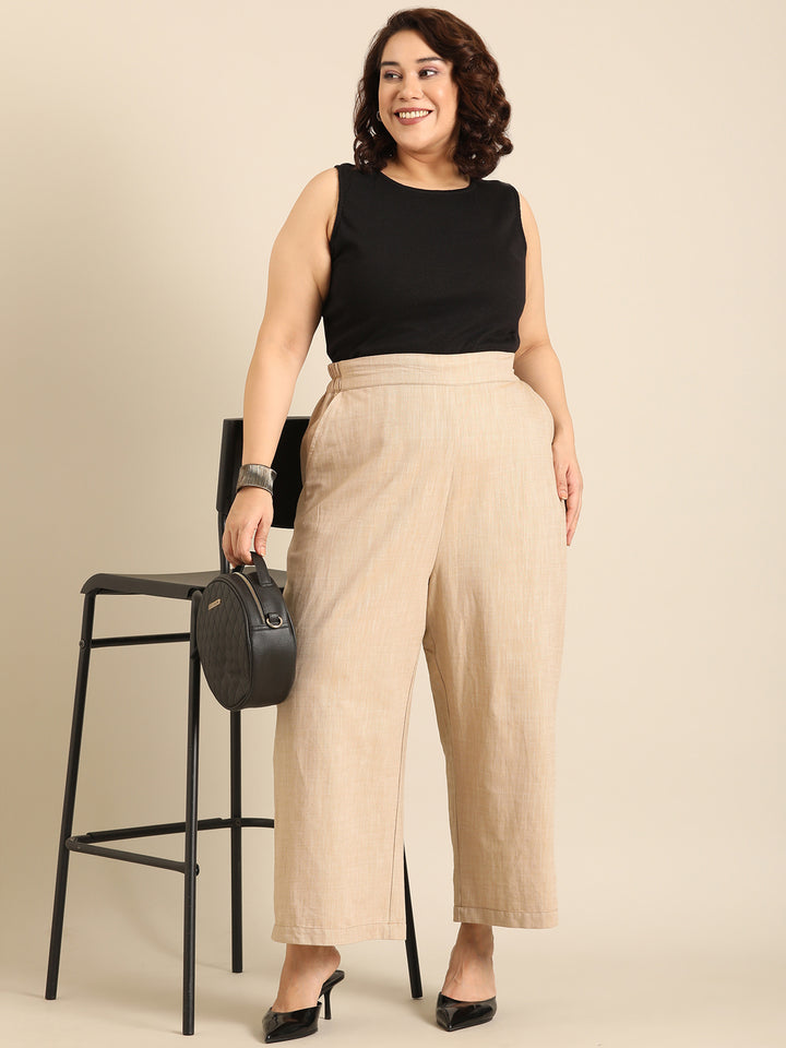 Beige wide leg palazzo
