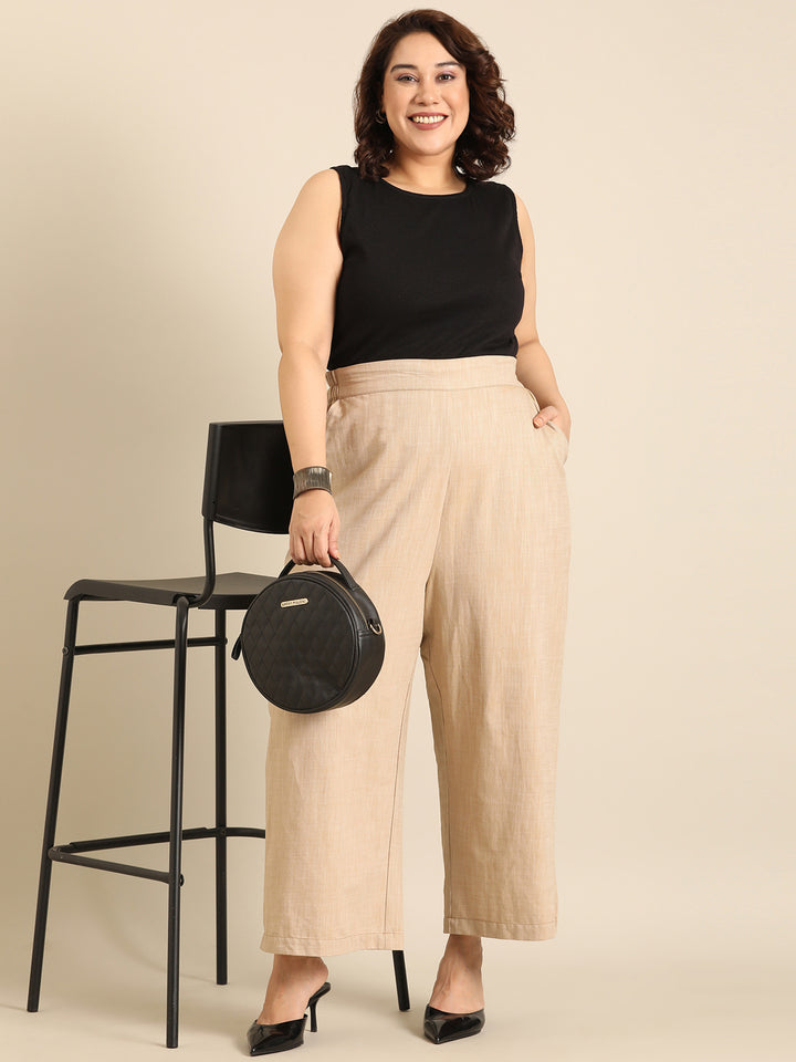 Beige wide leg palazzo