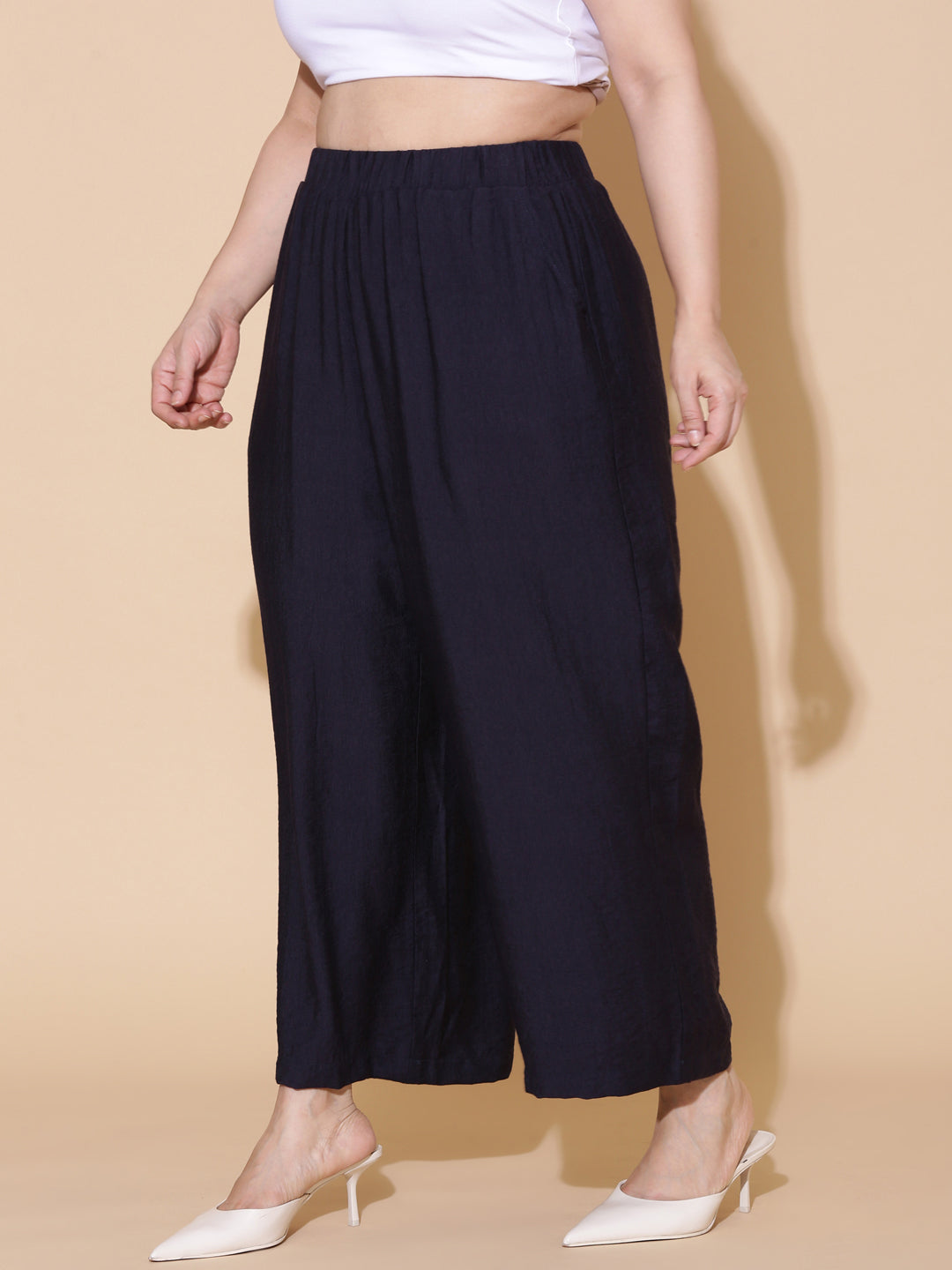 Navy Flared Palazzo