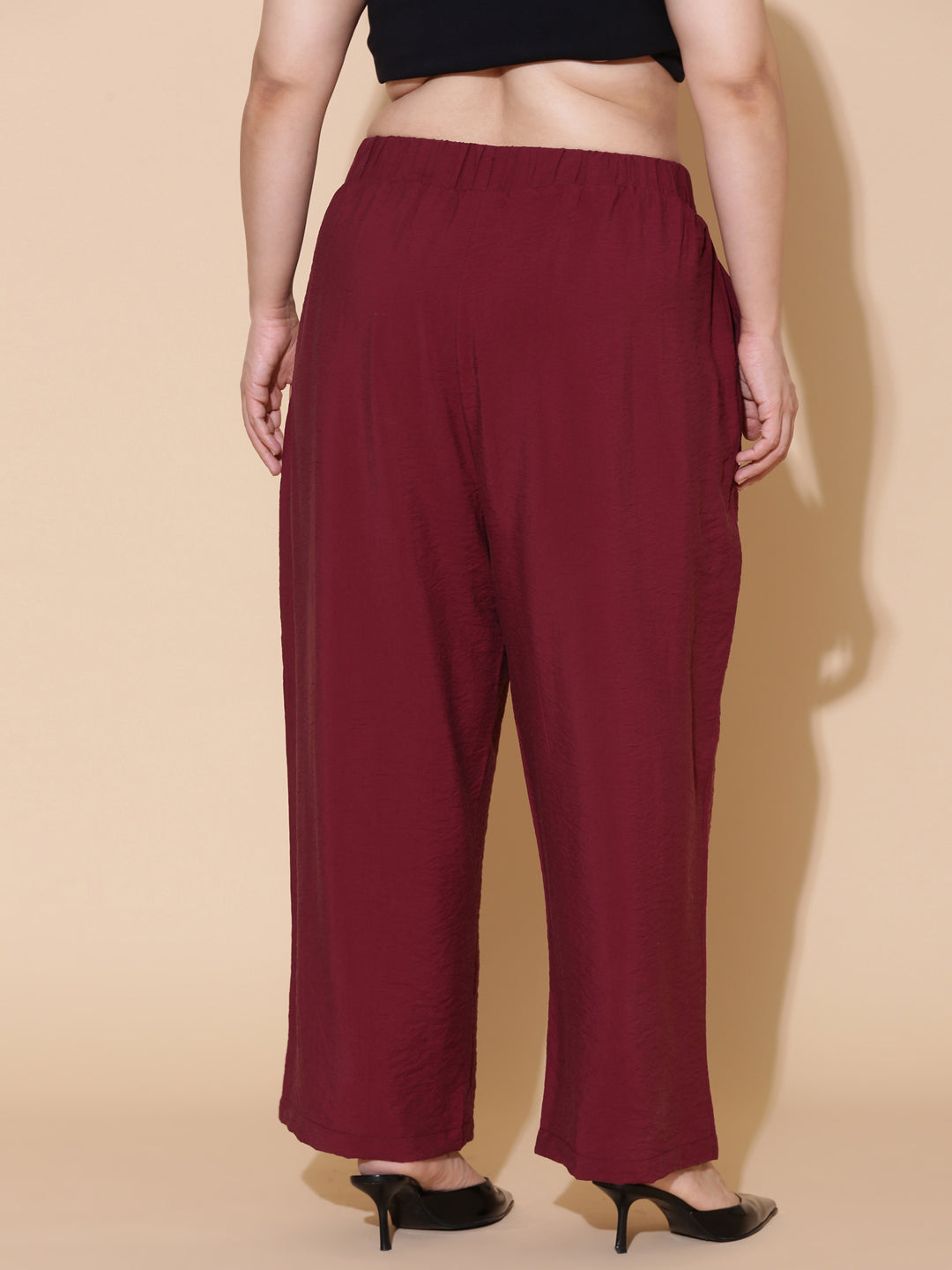 Maroon Flared Palazzo