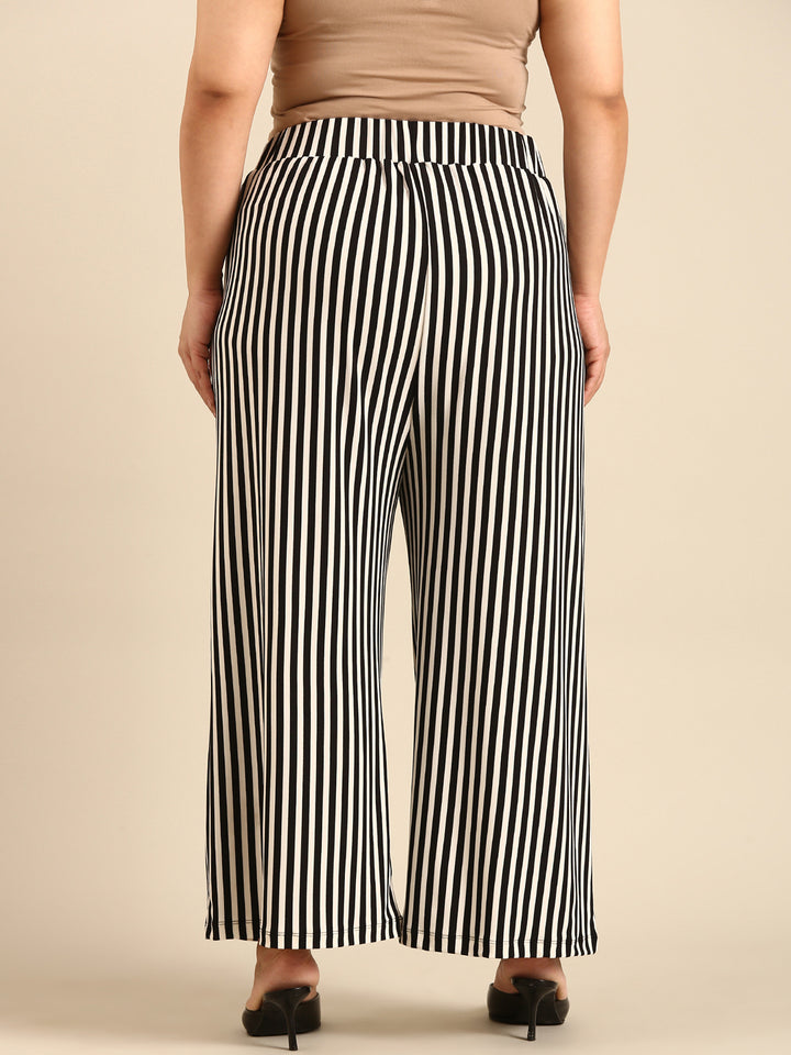 Black-White Striped Palazzo