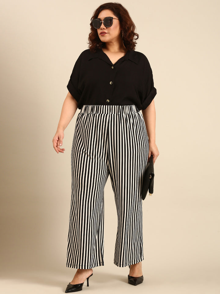 Black-White Striped Palazzo