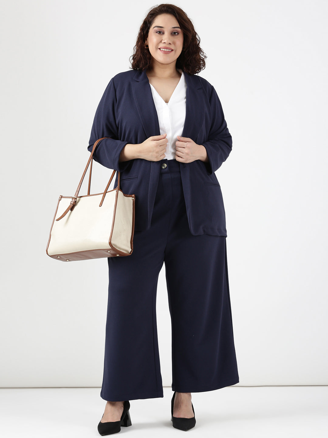 Navy Scuba Crepe Korean Pants