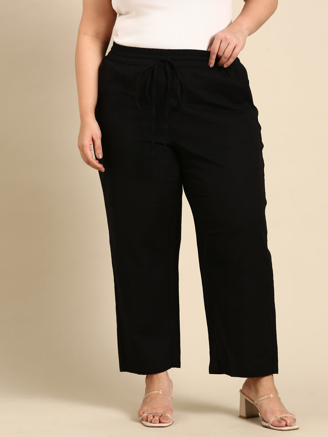 BLACK LINEN PANT