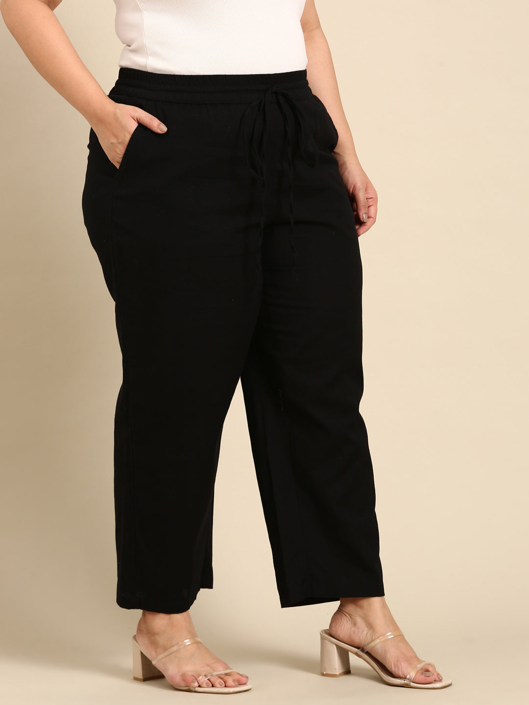 BLACK LINEN PANT
