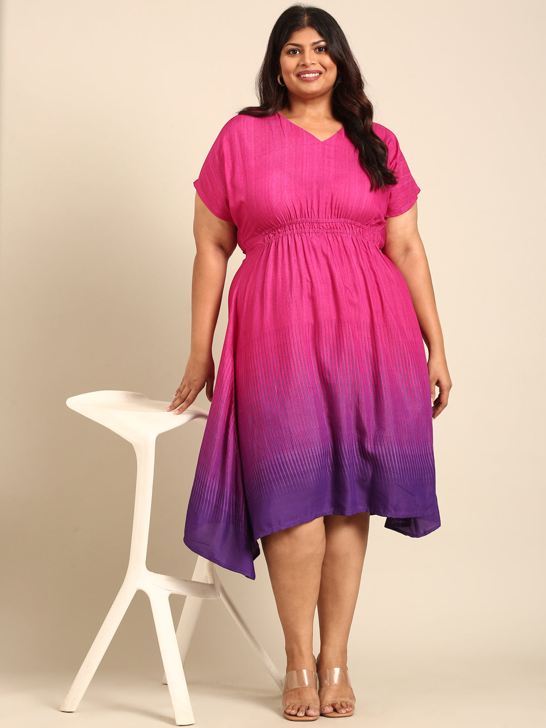 Pink and Purple Smoking Dress