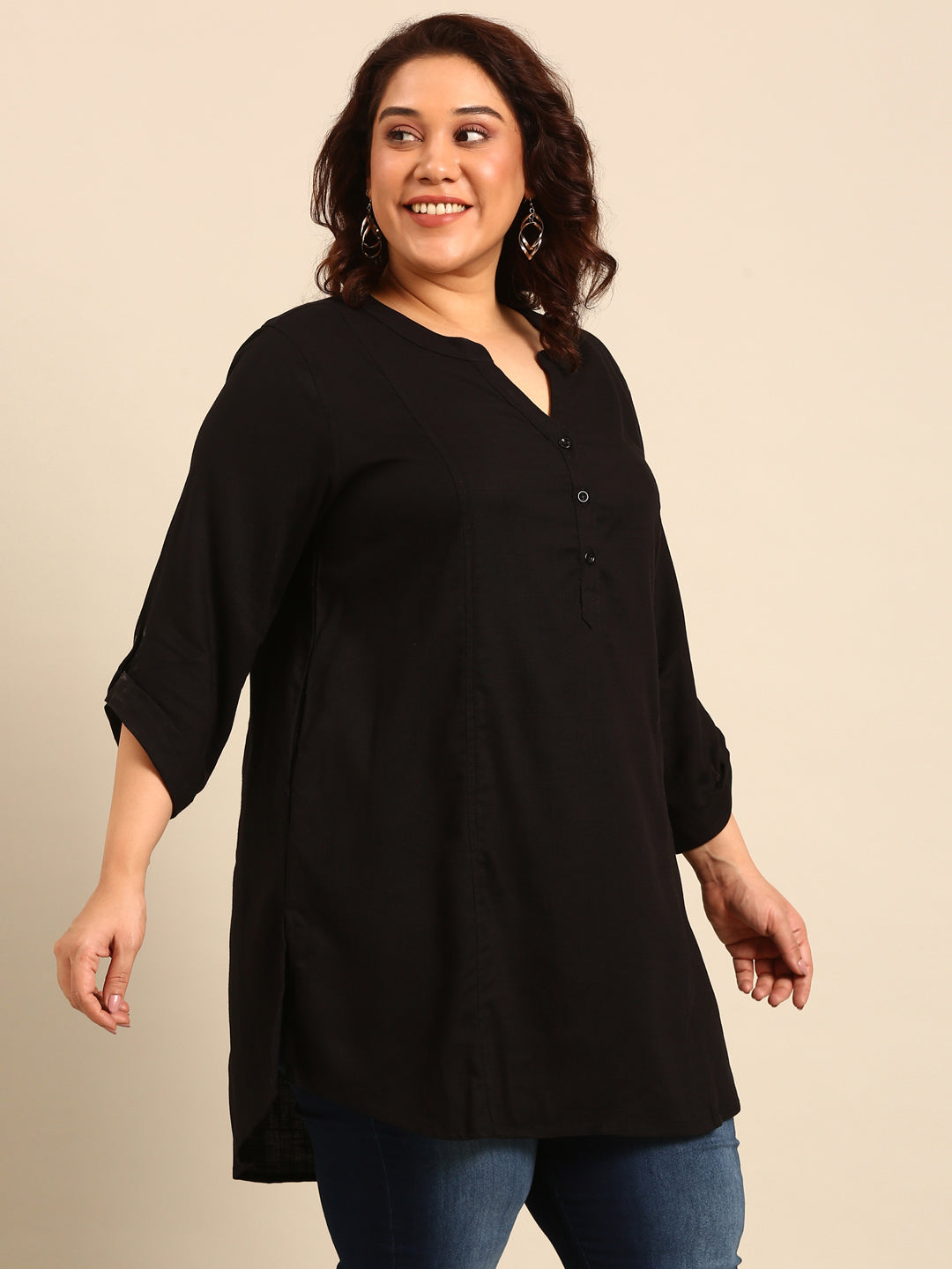 Plus-Size Black Tunic