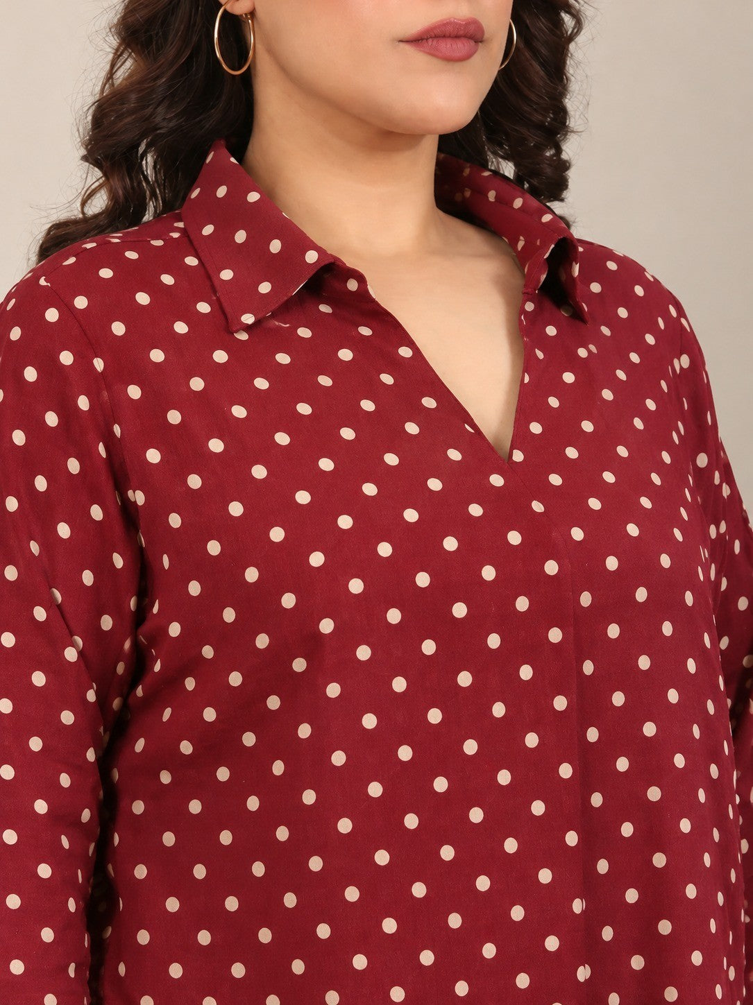 Polka Dot Linen Top