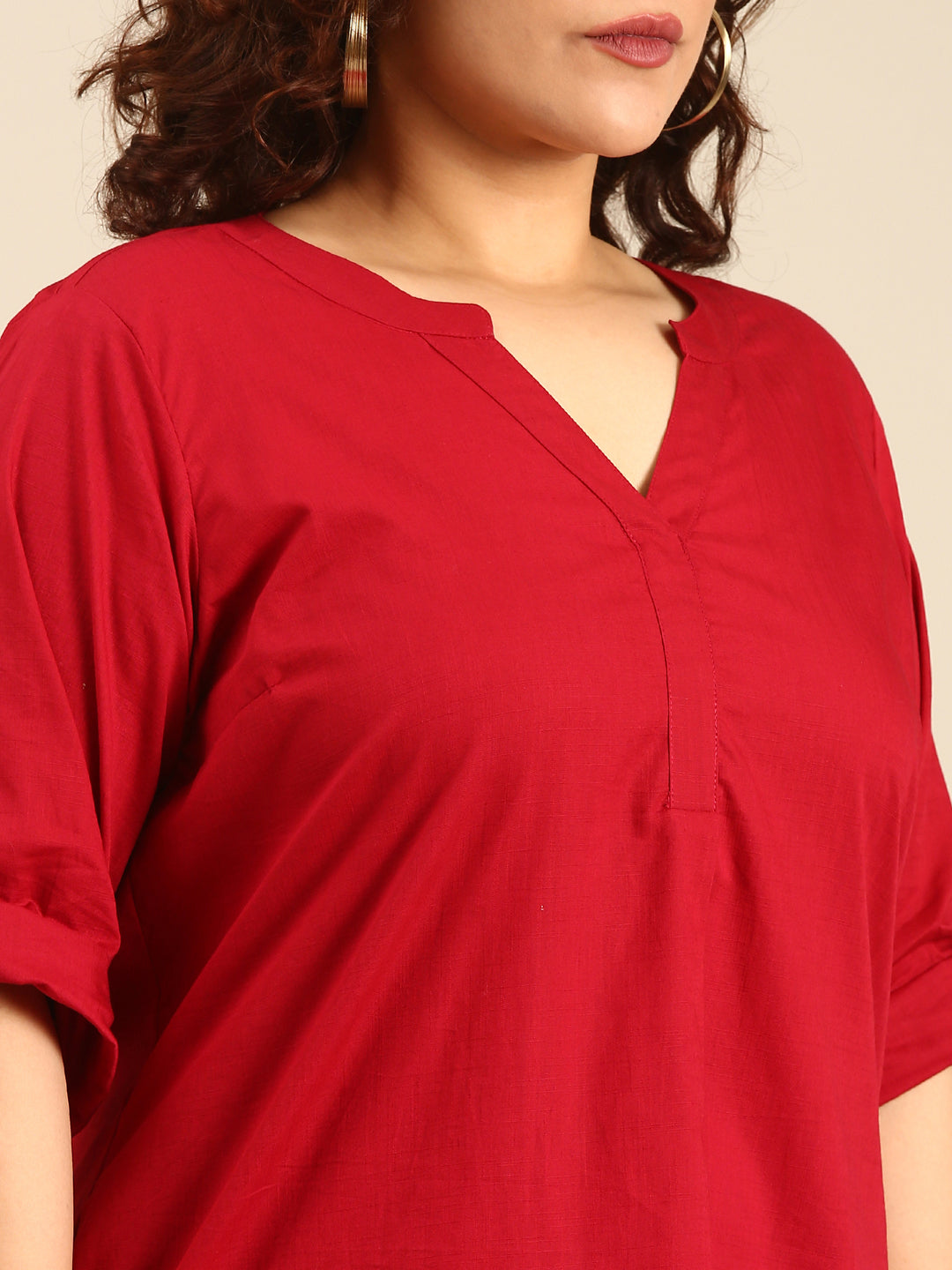 Red Cotton Co-ord Set (2 Piece)1