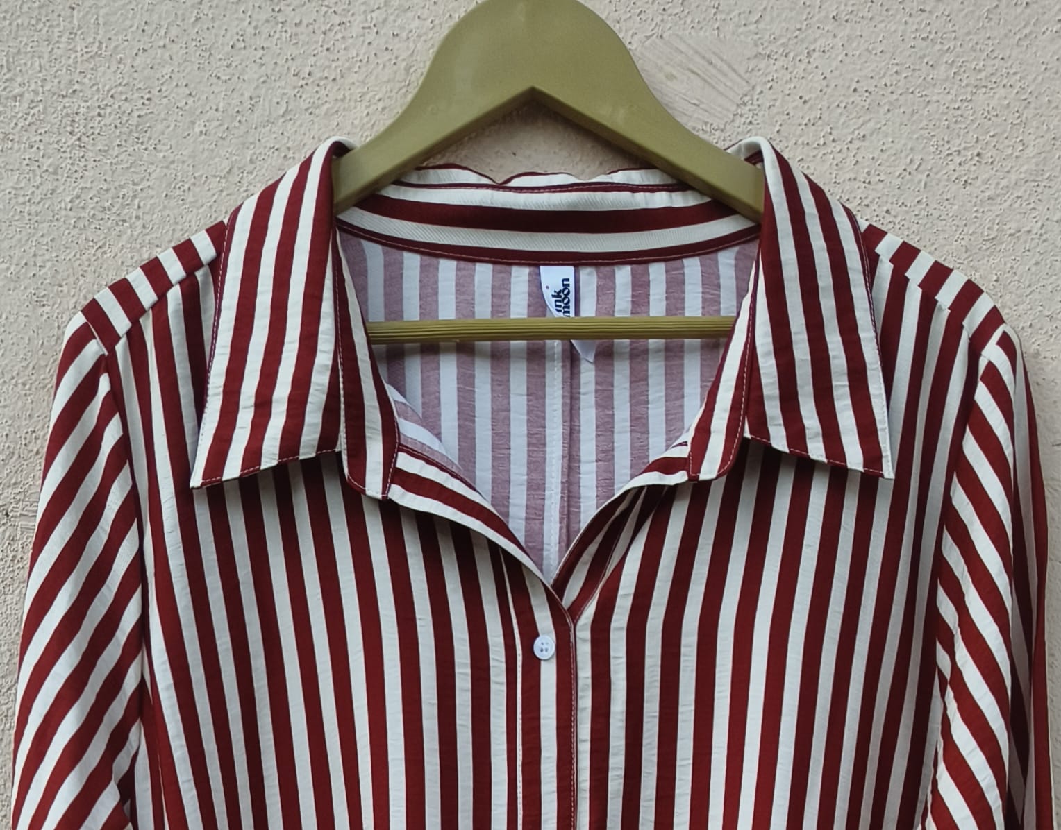 Red & White Striped Shirt Dress