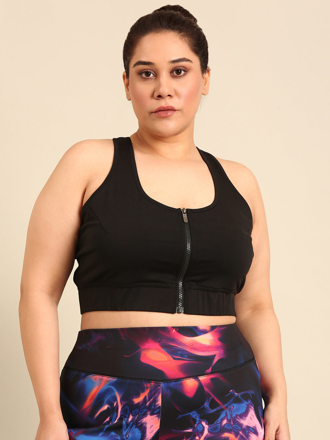 Plus Size Sports Bra With Front Zip