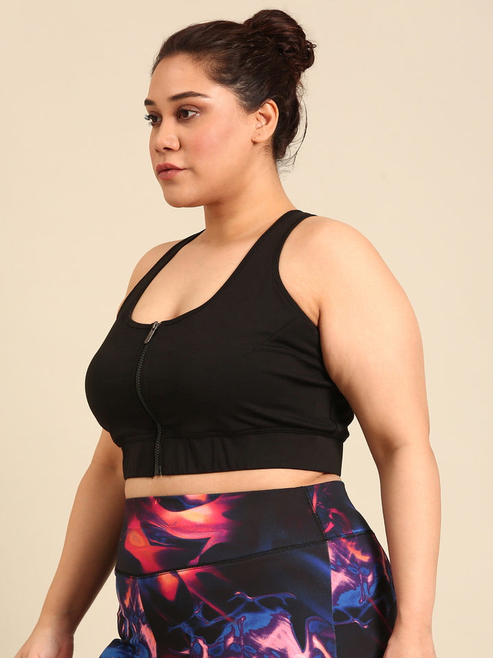 Plus Size Sports Bra With Front Zip