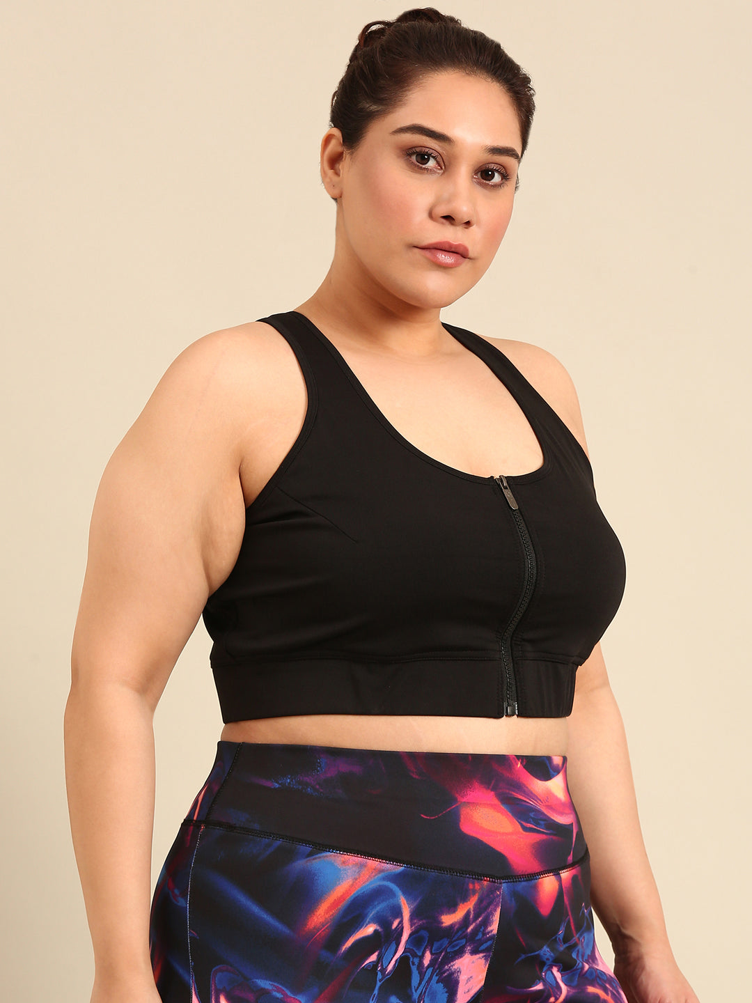 Plus Size Sports Bra With Front Zip