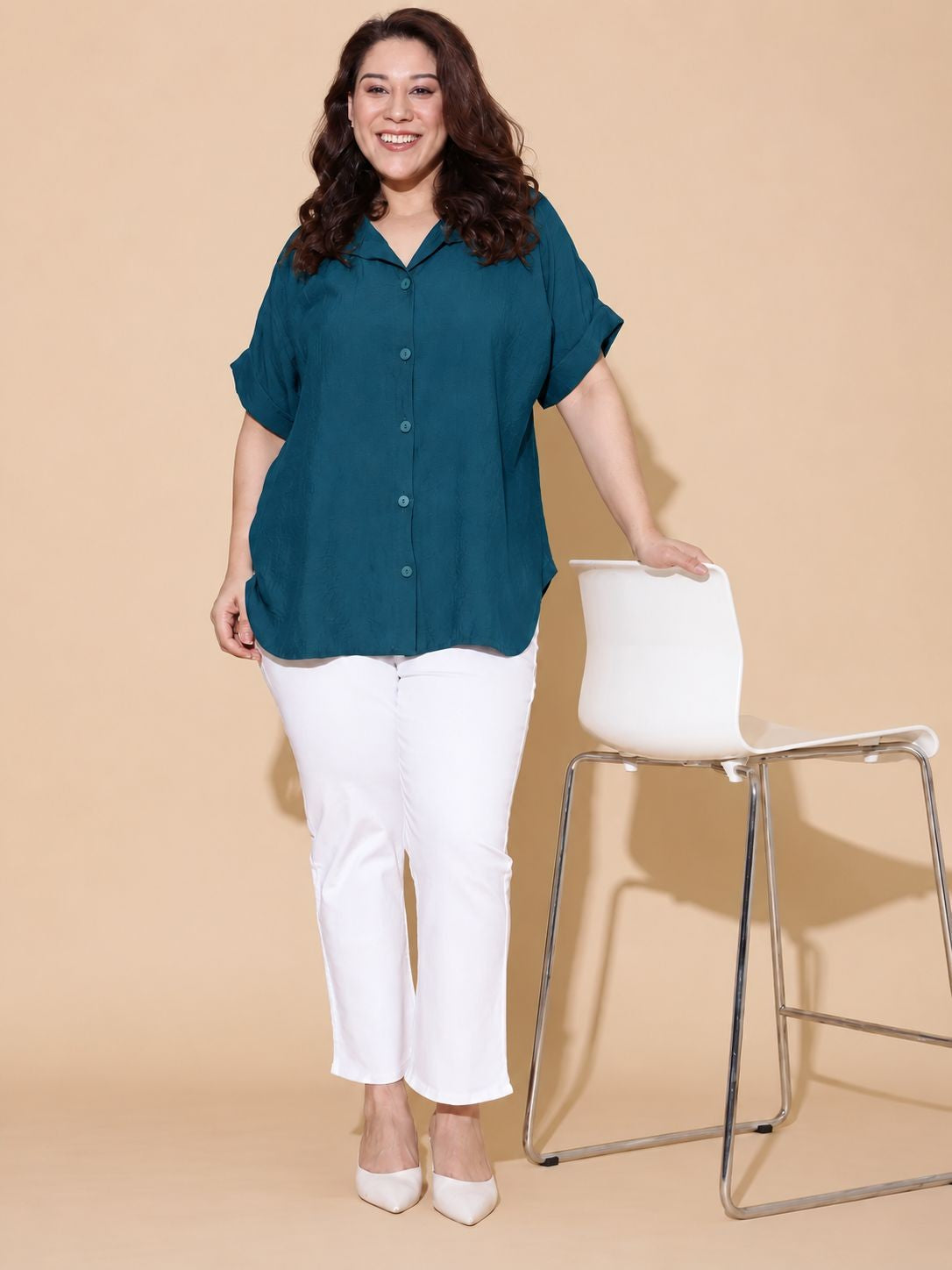 Teal Drop Shoulder Shirt