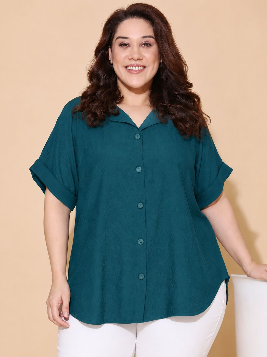 Teal Drop Shoulder Shirt