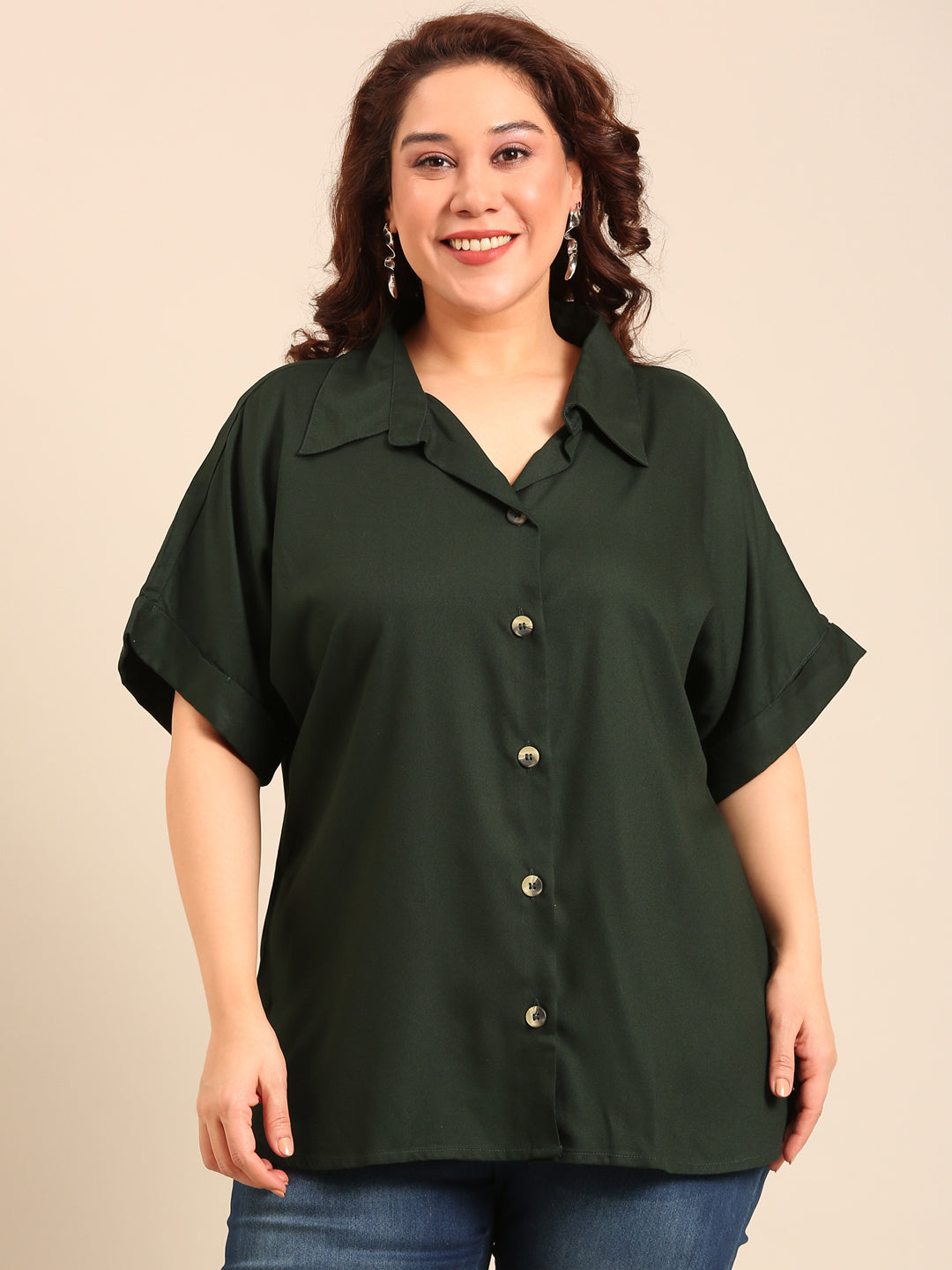 Dark Green Viscose Shirt