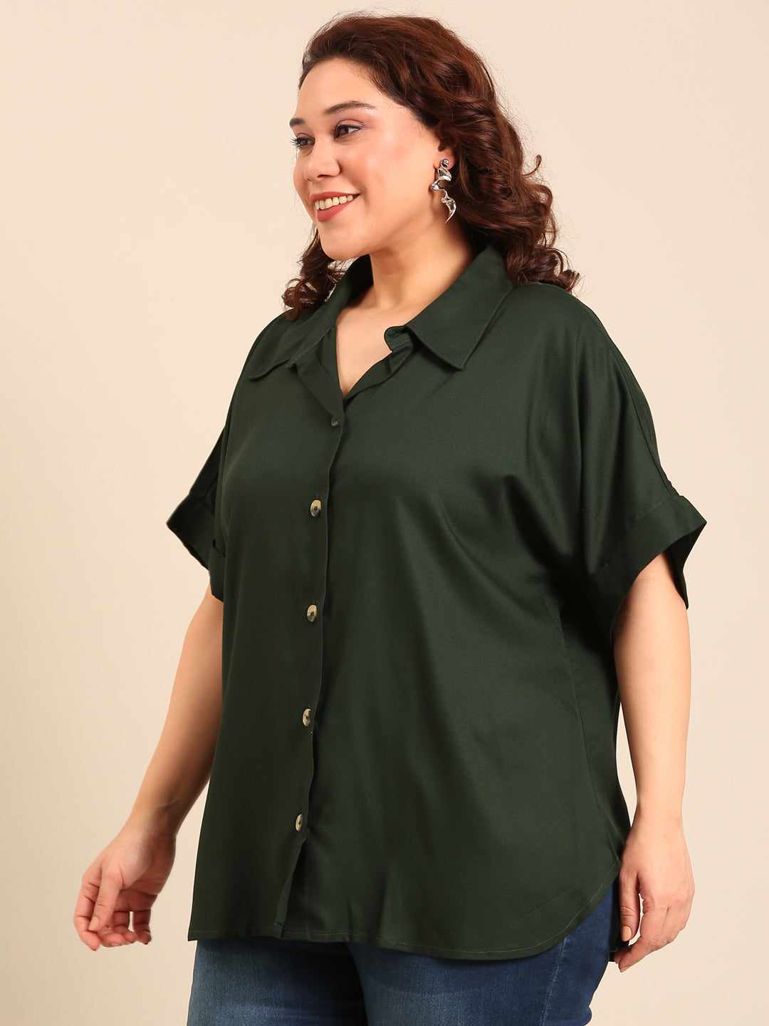 Dark Green Viscose Shirt