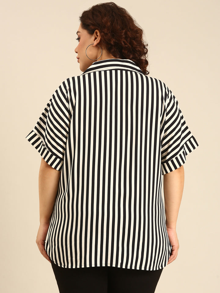 Striped Shirt And Korean Pant Co-ord Set (2 piece)