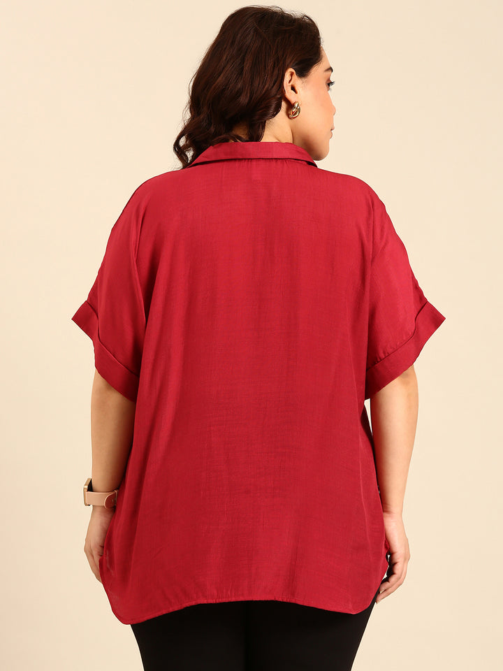 Megenta Relaxed-Fit Shirt