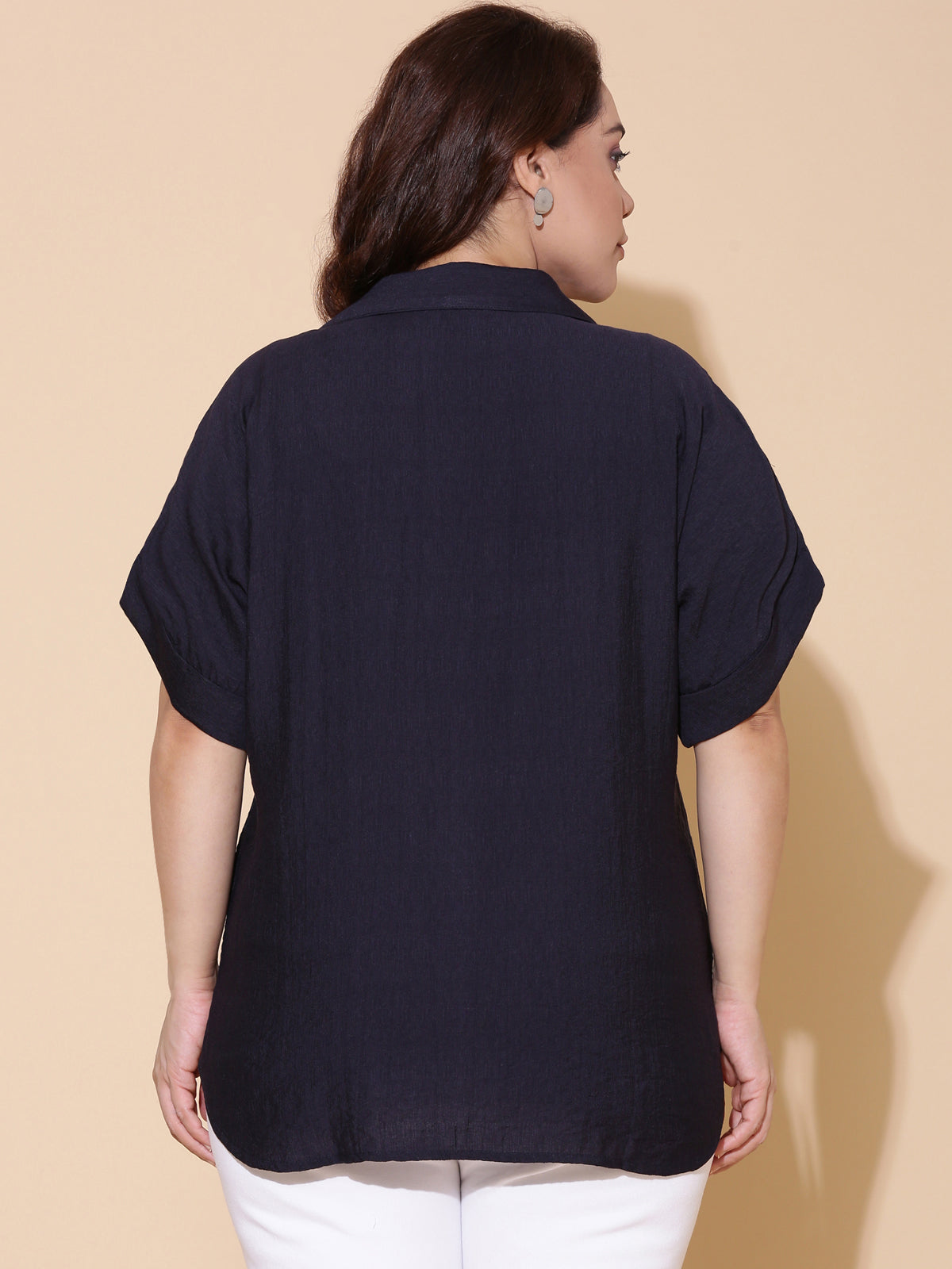 Navy Drop Shoulder Shirt