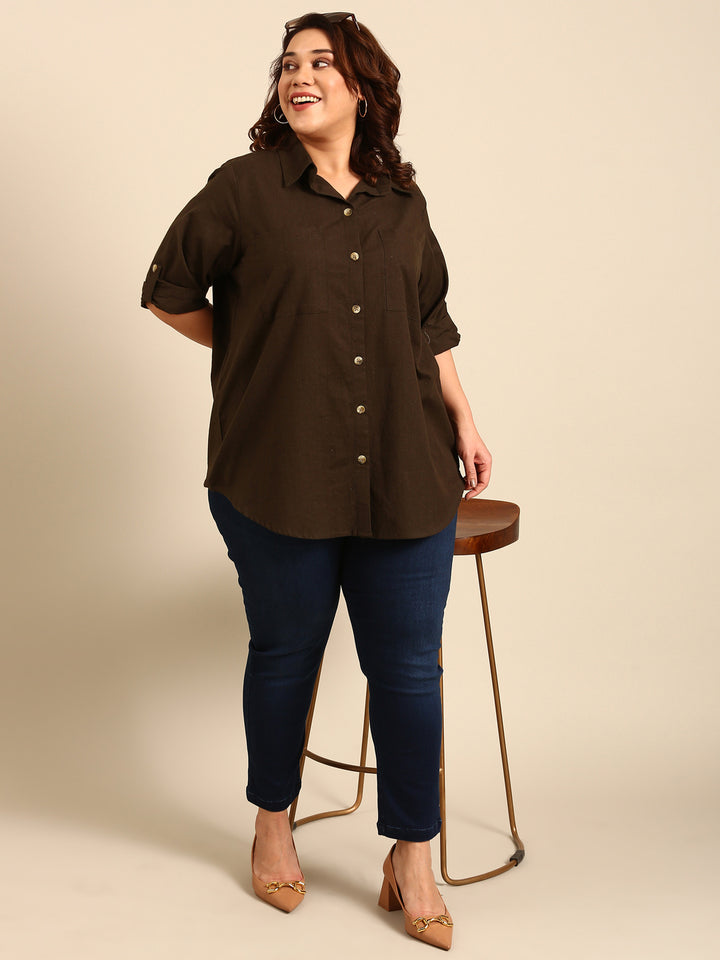 Olive Linen Shirt