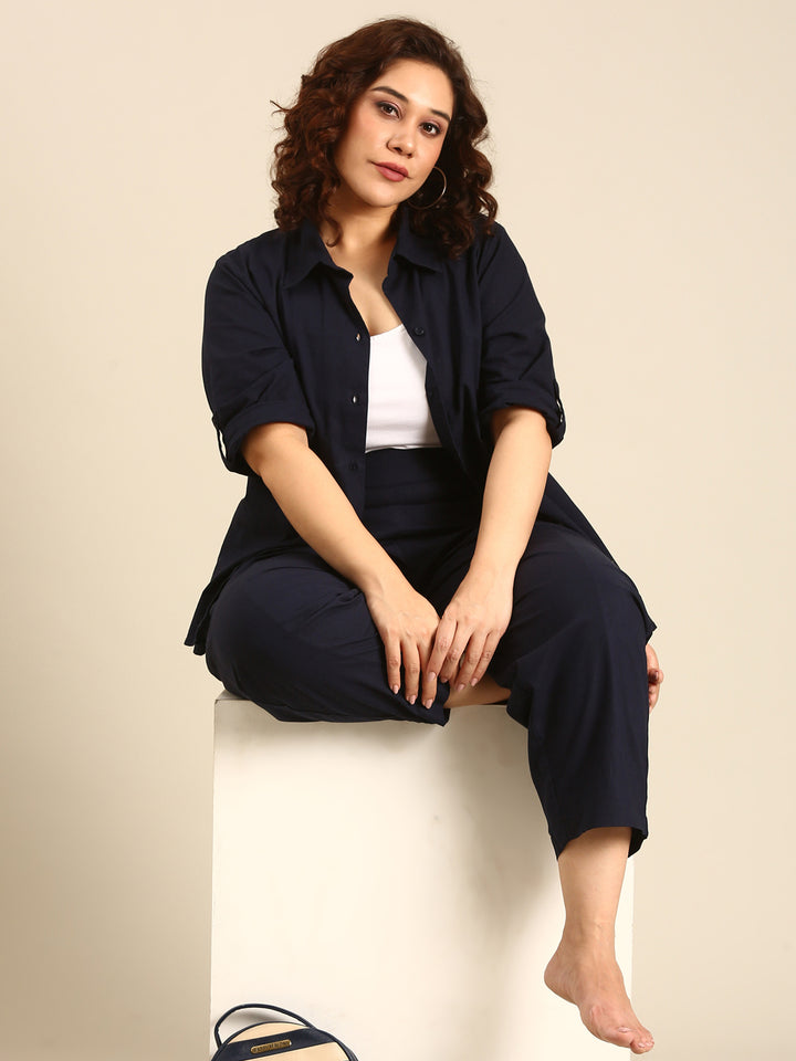 Navy Cotton Co-Ord Set (2 Piece)
