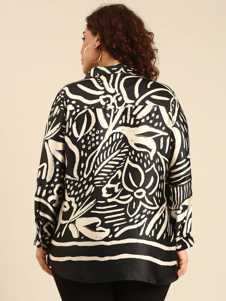 Black Border Printed Shirt