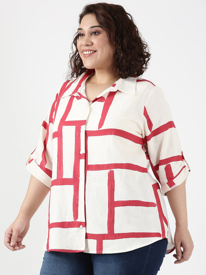 Cotton Maze Print shirt