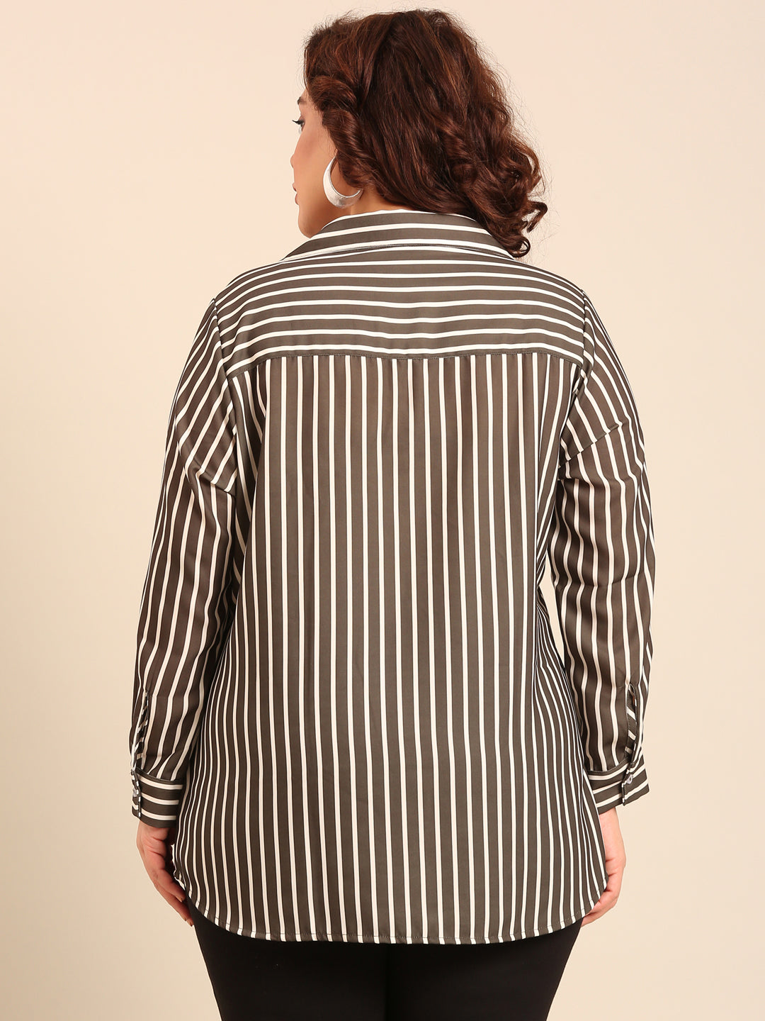 Olive Stripe Button-Down Shirt