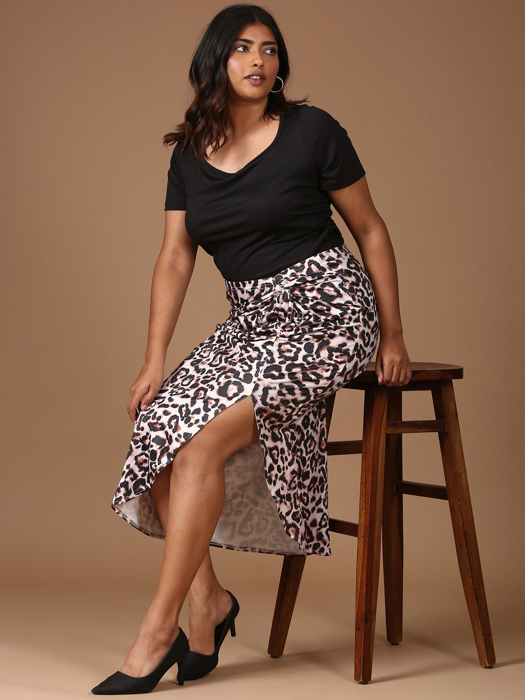 Slit Skirt And Top Co-ord Set-(2 Piece)