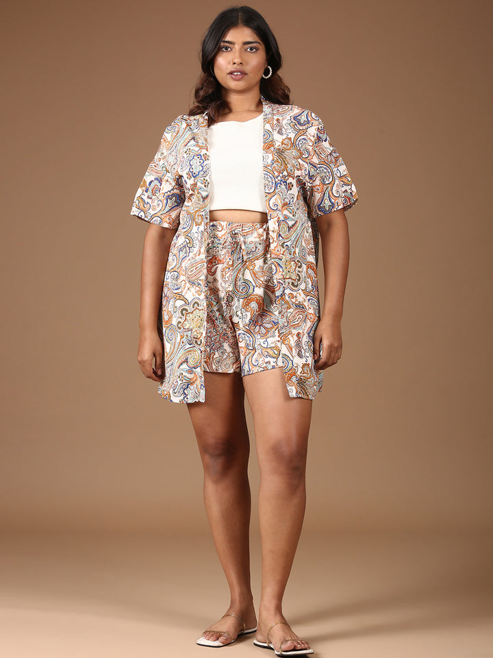 Paisley Printed Co-ord  Set-(2 Piece)