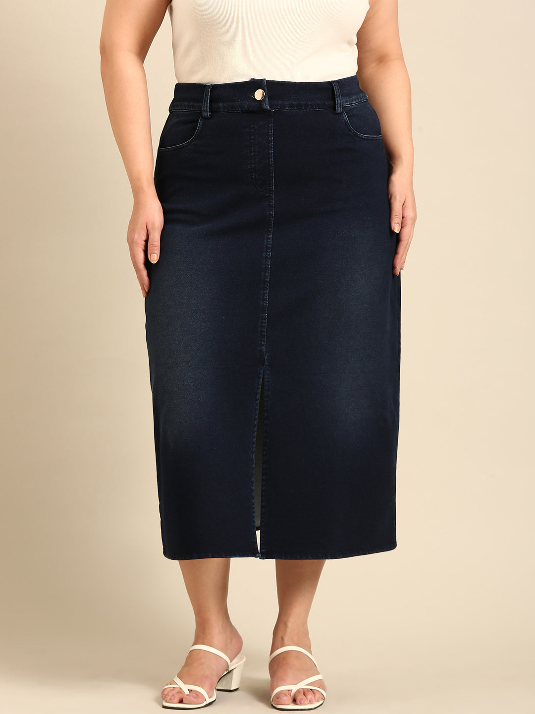 Blue Denim Long Skirt