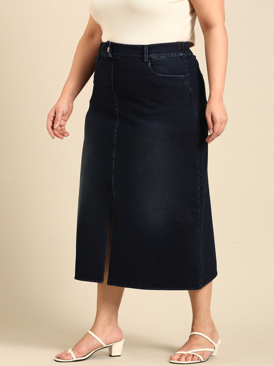 Blue Denim Long Skirt