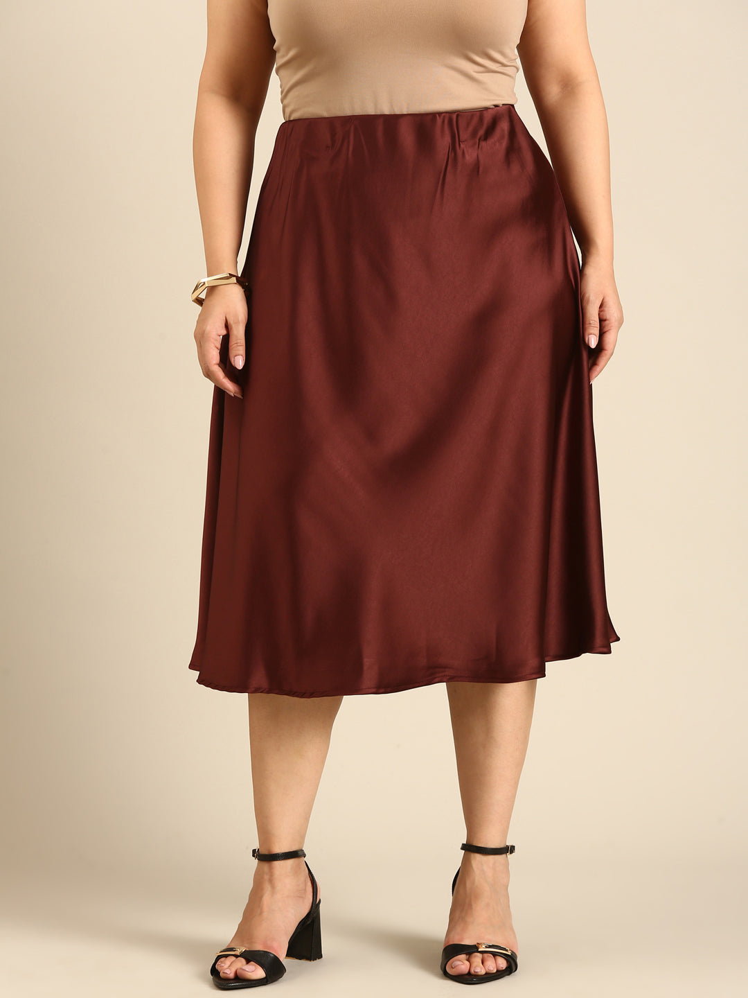 Satin Flared Skirt