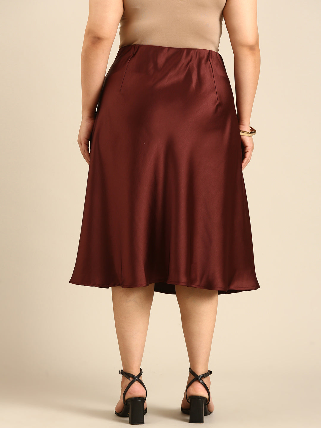 Satin Flared Skirt
