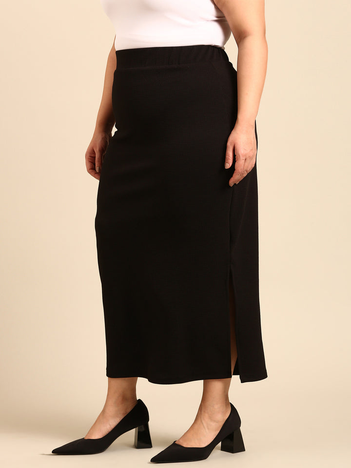 Black Side Slit Skirt