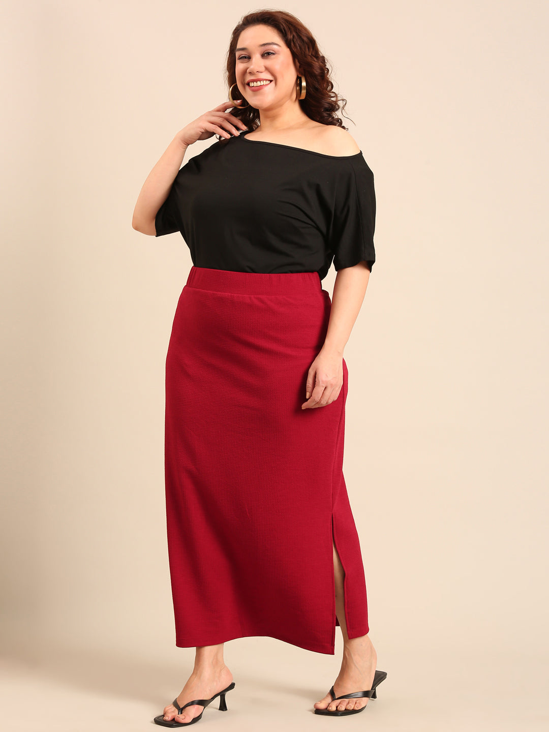 Classic Off-Shoulder Top & Skirt Co-ord Set (2 Piece)