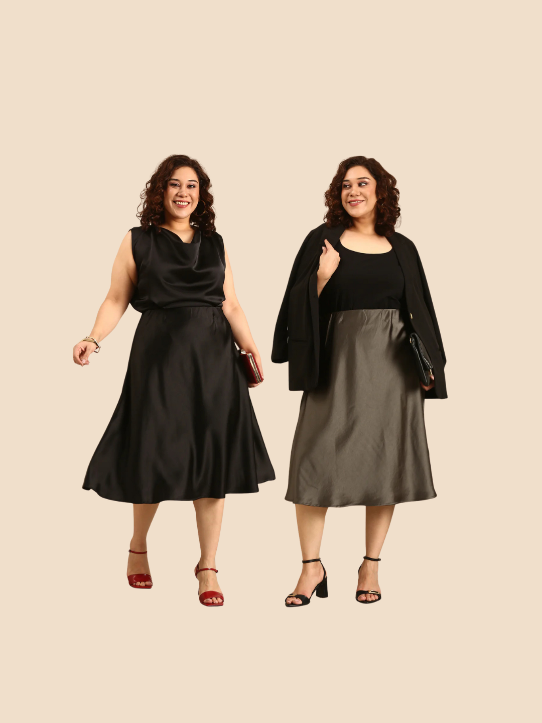 Satin Skirt Combo- Pack of 2