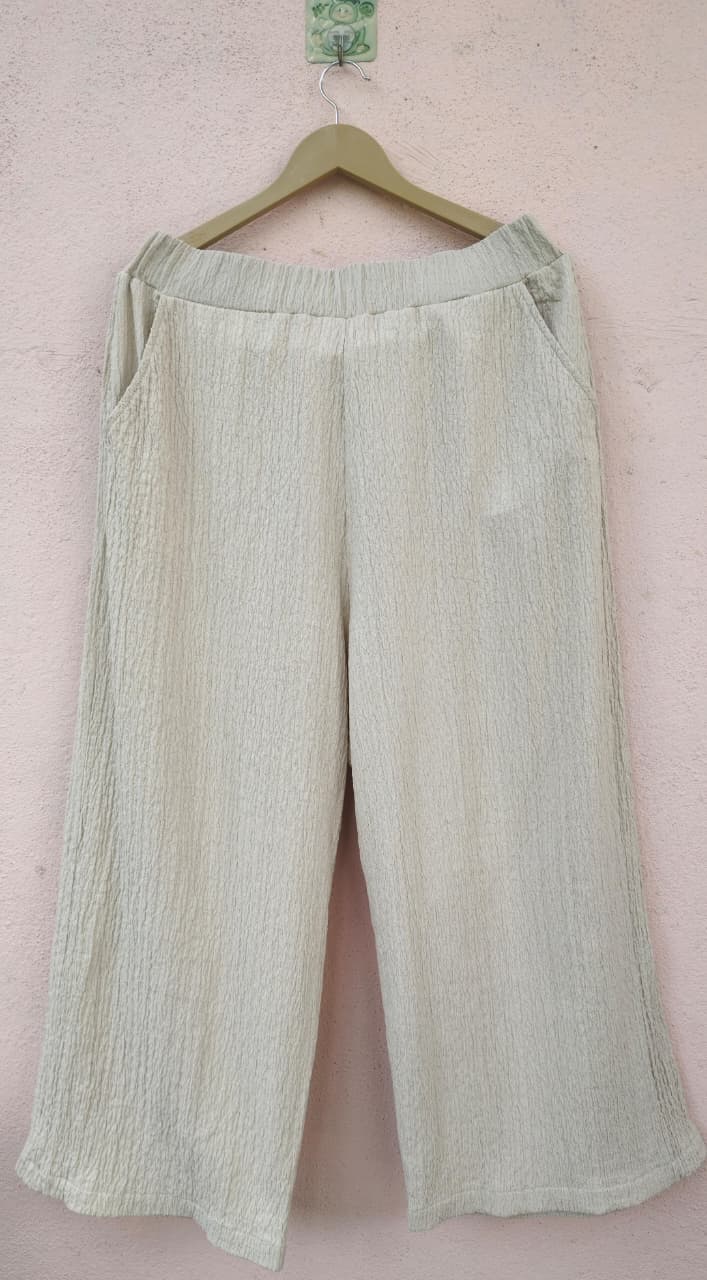 Solid Beige Relaxed Fit Palazzo