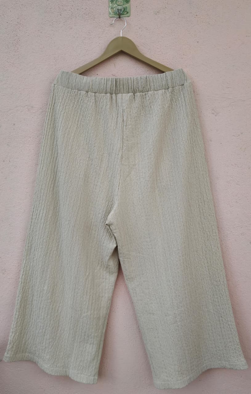 Solid Beige Relaxed Fit Palazzo