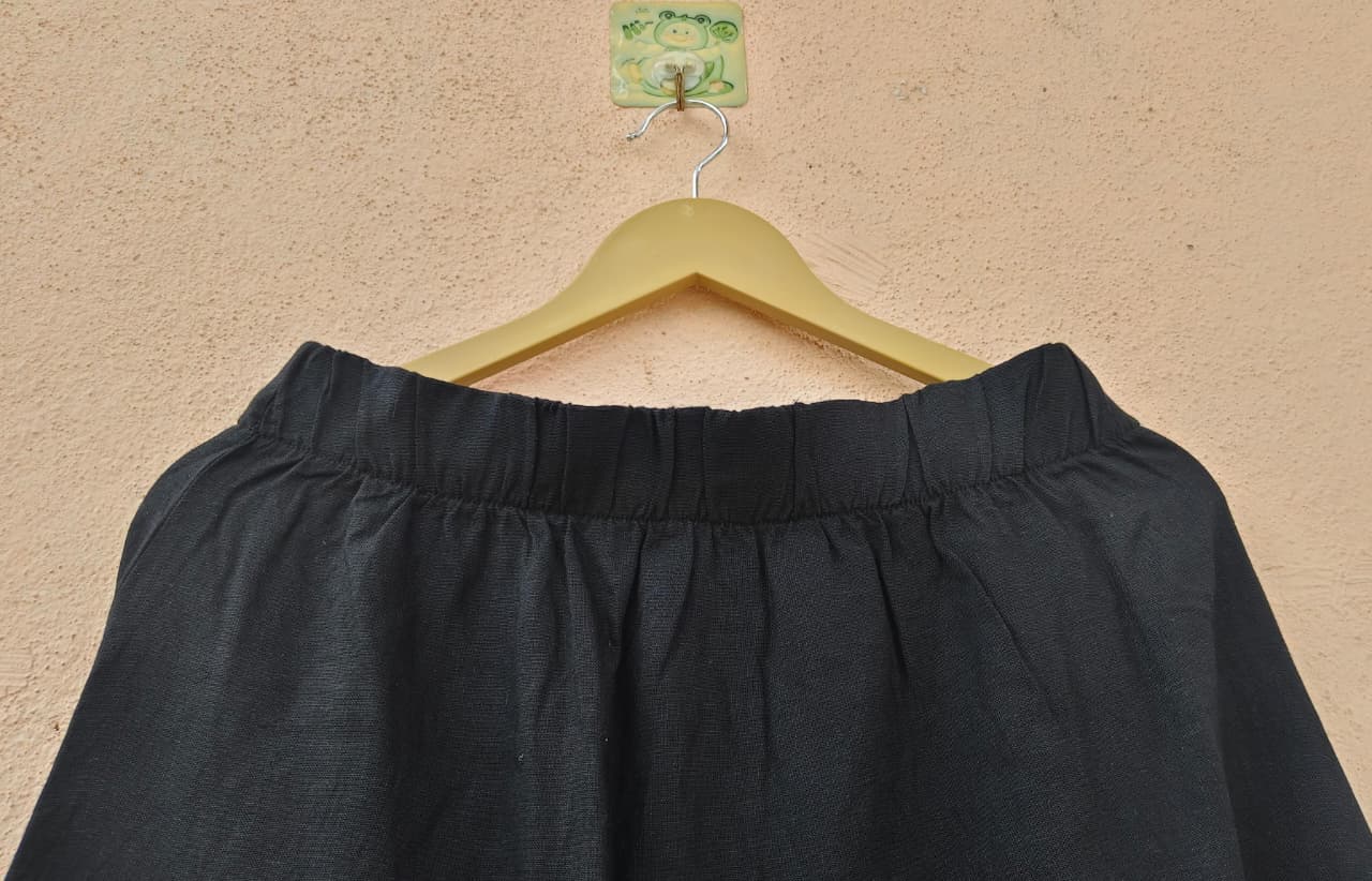 Solid Black A-Line Skirt