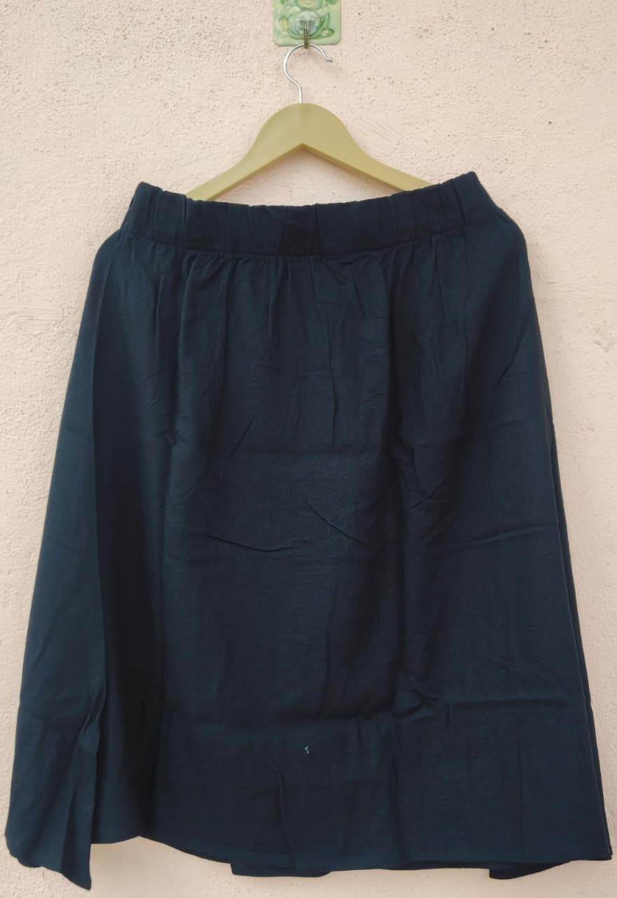 Solid Black A-Line Skirt