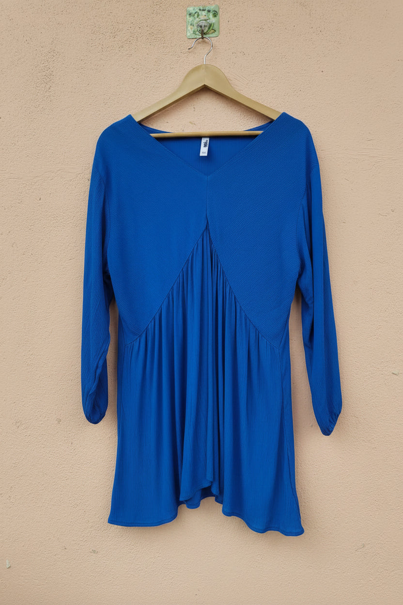 Solid Cobalt Crepe Tunic