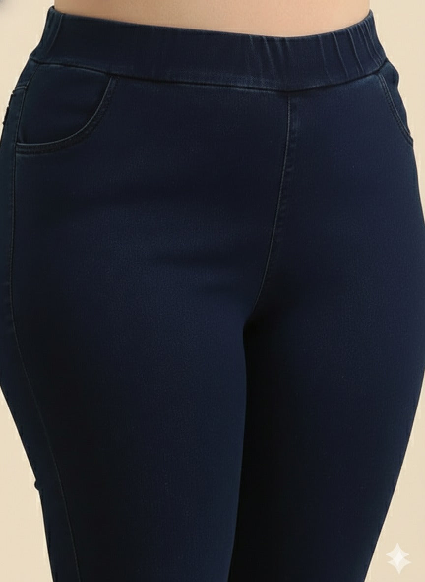 Solid Indigo Straight Fit Jeans