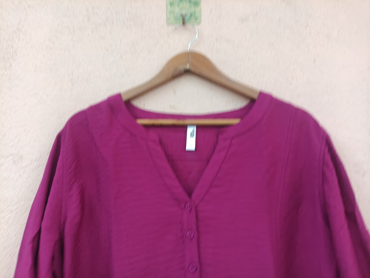 Solid Pink V-Neckline Tunic