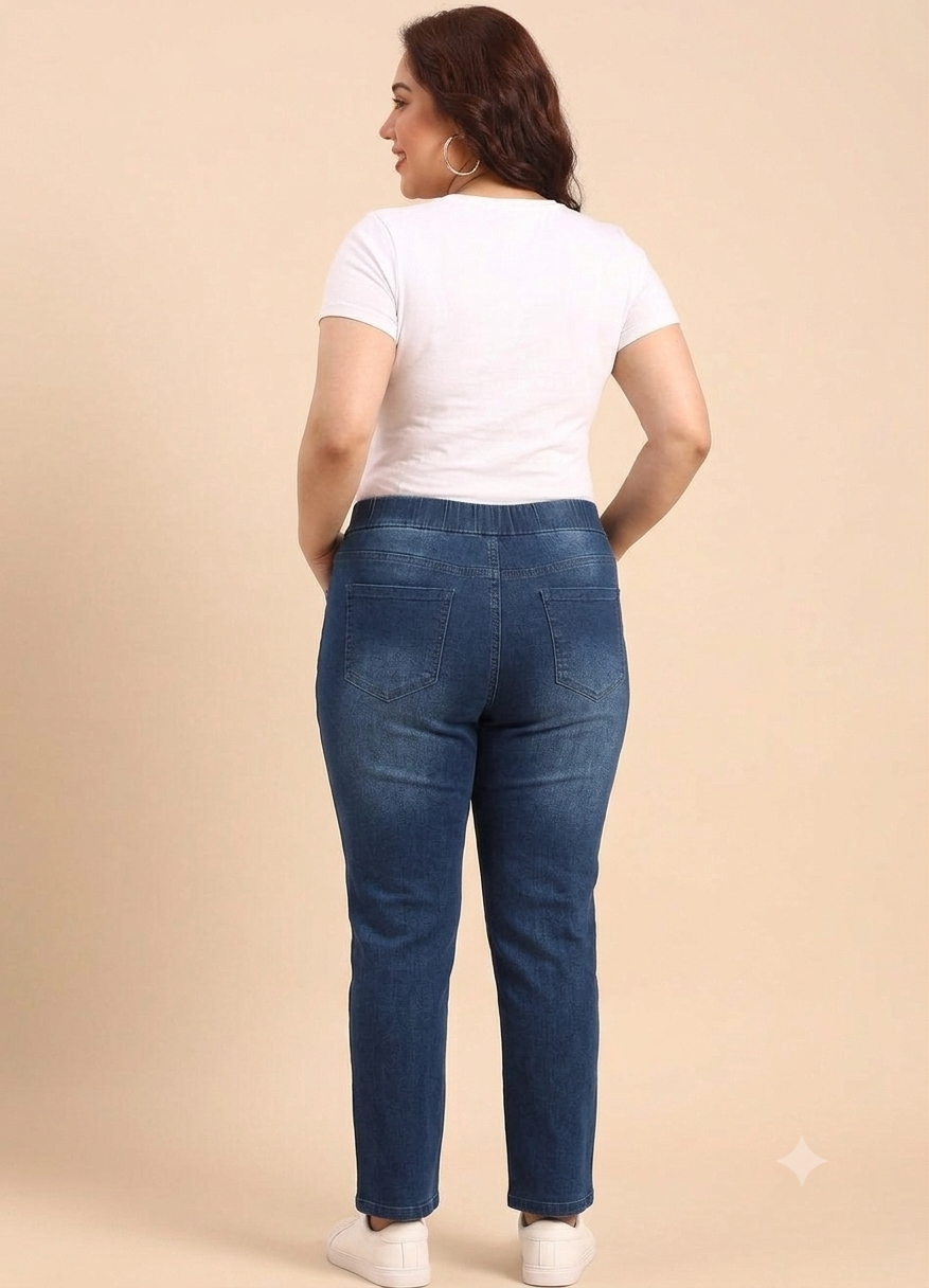 Straight-Cut Indigo Jeans
