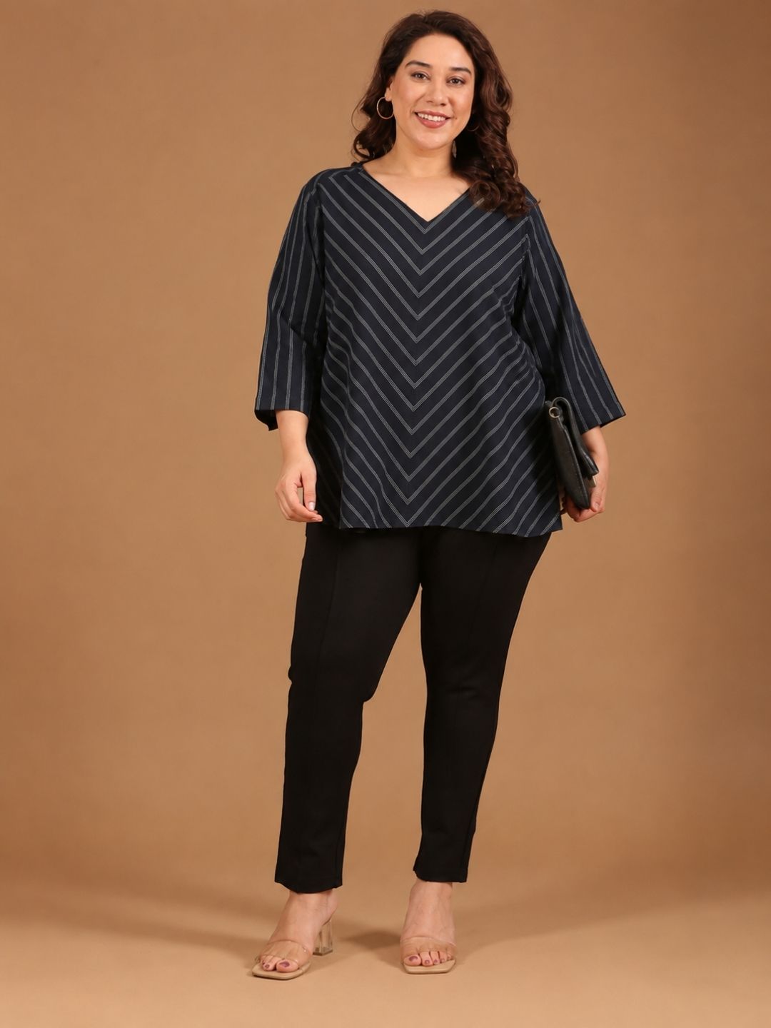 Black Bias Stretch Top