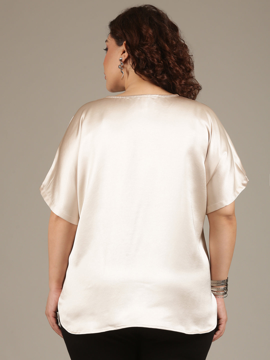 Classic Ivory Front-Pleat Top