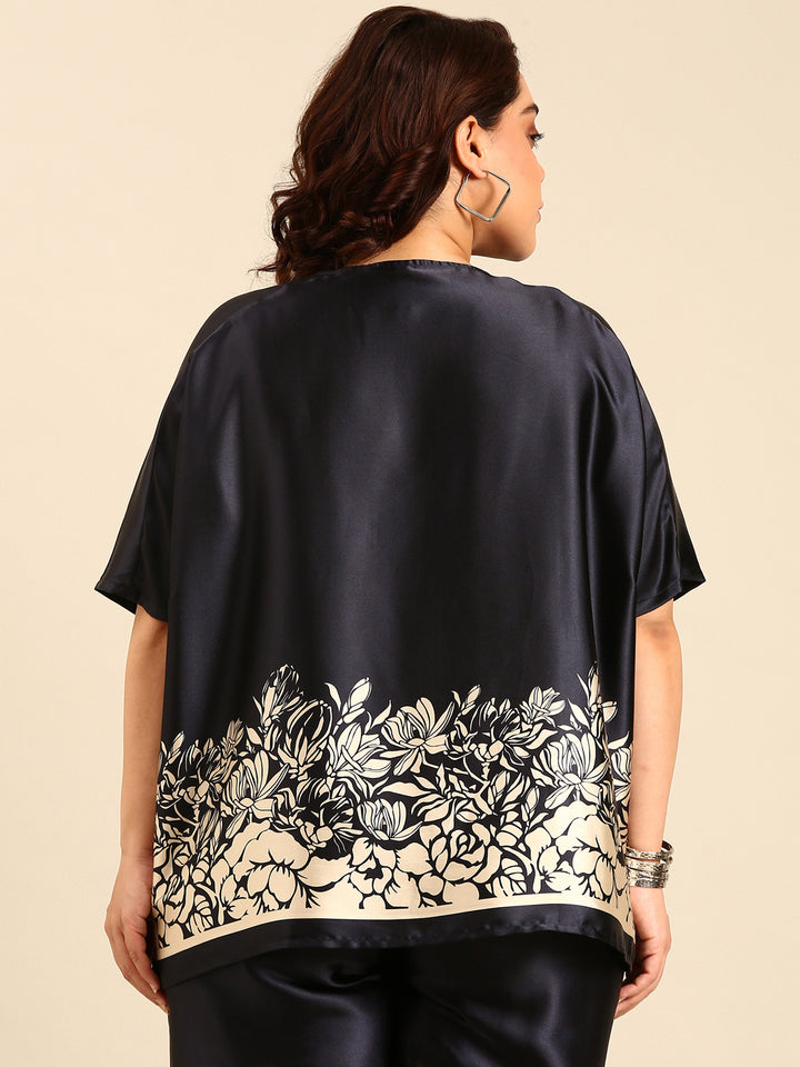 Satin Floral Border Top