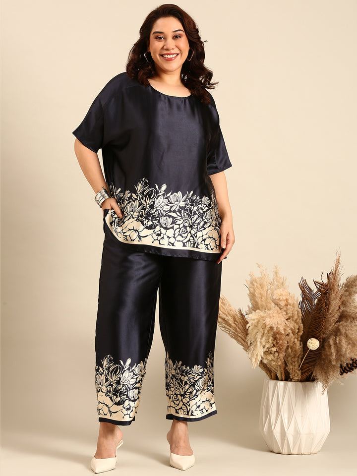 Satin Floral Border Top